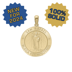 14K Gold Round San Rafael Medallion (3/4 inch)