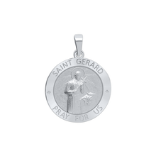 Load image into Gallery viewer, Sterling Silver Round Saint Gerard Medallion (3/4 inch)
