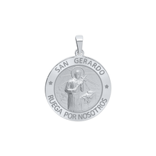 Load image into Gallery viewer, Sterling Silver Round San Gerardo Medallion (3/4 inch)
