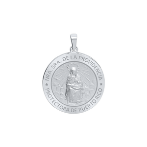 Sterling Silver Round Nuestra Señora de la Providencia Medallion (5/8 inch - 1 inch)