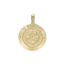 Load image into Gallery viewer, 14K Gold Round El Bautismo Medallion (3/4 inch)
