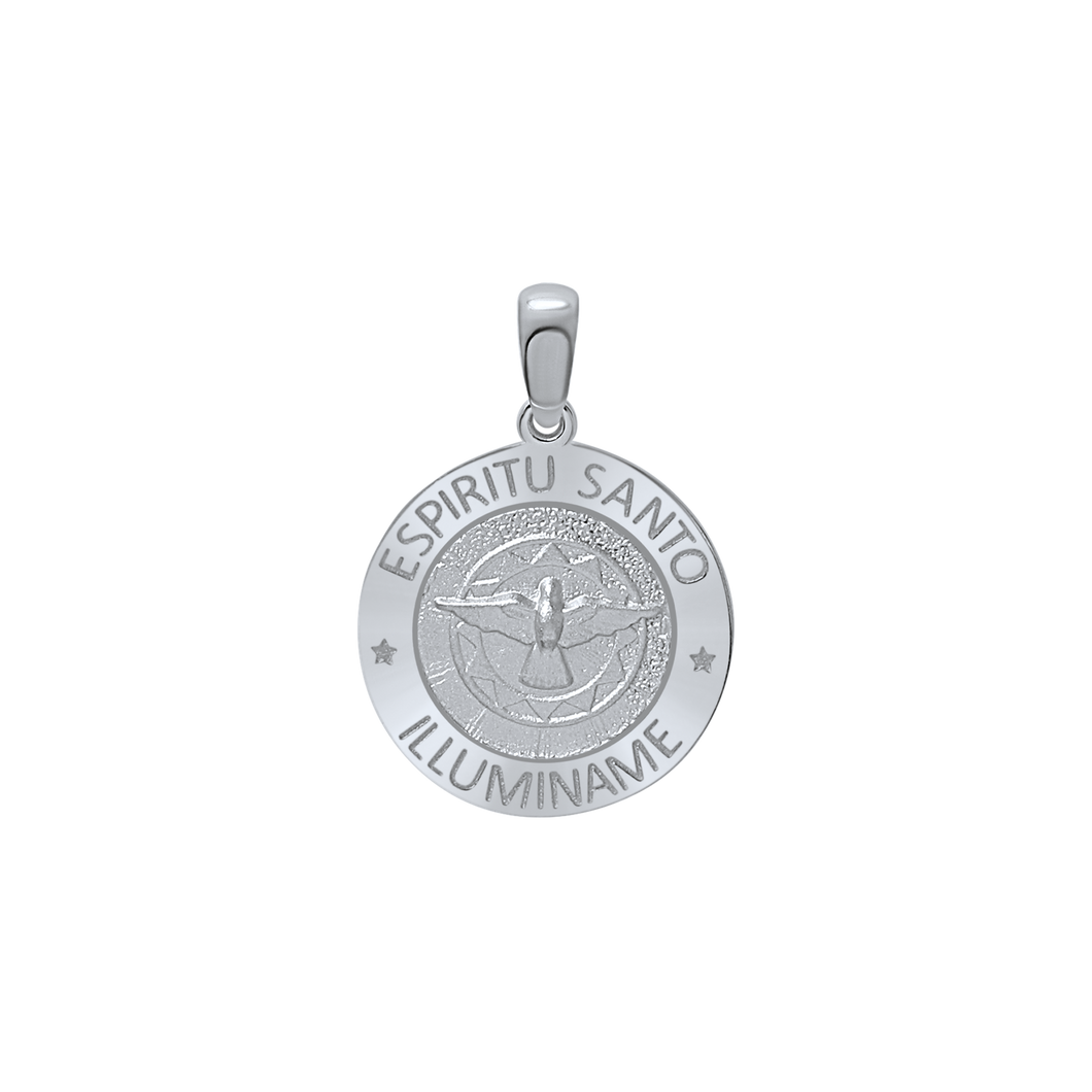Sterling Silver Round Espíritu Santo Medallion (5/8 inch - 1 inch)