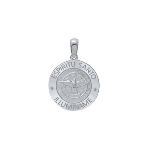 Sterling Silver Round Espíritu Santo Medallion (5/8 inch - 1 inch)