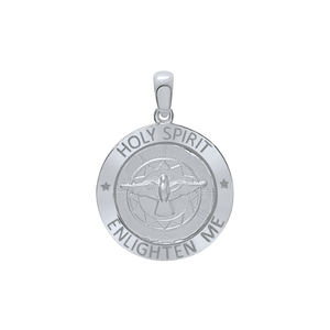 Sterling Silver Round Holy Spirit Medallion (5/8 inch - 1 inch)