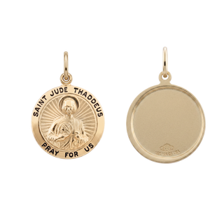Gold-Filled Round Saint Jude Thaddeus Medallion (3/4 inch)