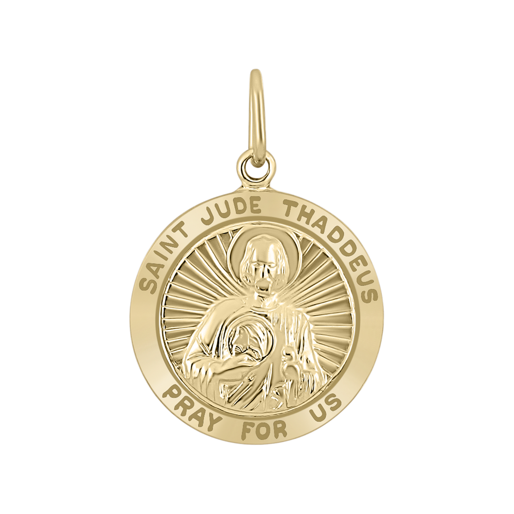 Gold-Filled Round Saint Jude Thaddeus Medallion (3/4 inch)