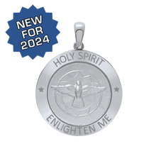 Load image into Gallery viewer, Sterling Silver Round Holy Spirit Medallion (5/8 inch - 1 inch)

