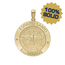 Load image into Gallery viewer, 14K Gold Round Espíritu Santo Medallion (5/8 inch - 1 inch)
