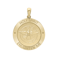 Load image into Gallery viewer, 14K Gold Round Holy Spirit Medallion (5/8 inch - 1 inch)
