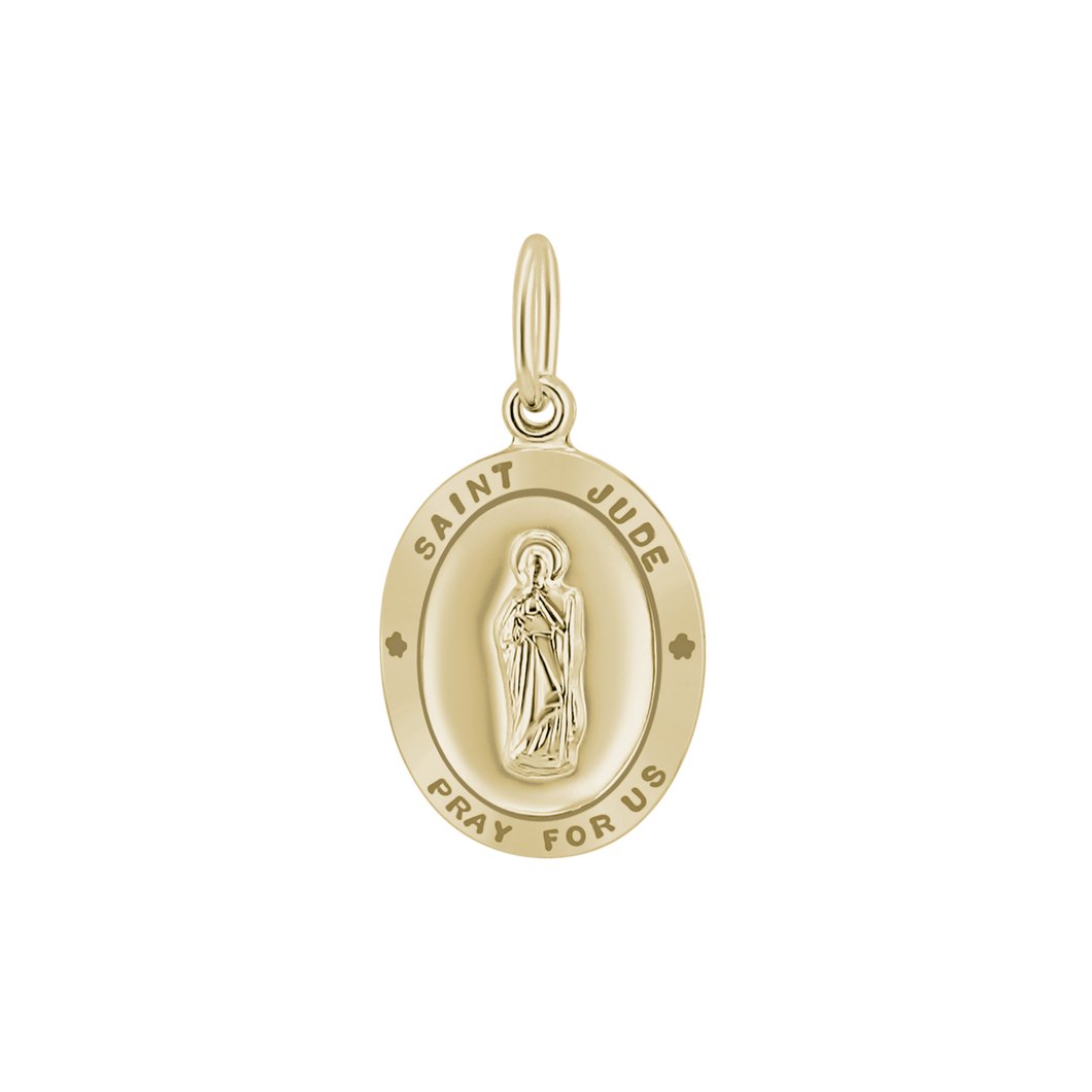 Gold-Filled Oval Saint Jude Thaddeus Medallion (5/8 inch - 1 inch)