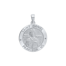 Load image into Gallery viewer, Sterling Silver Round Saint Daniel Medallion (3/4 inch)
