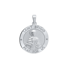 Load image into Gallery viewer, Sterling Silver Round Saint Brigid Medallion (3/4 inch)
