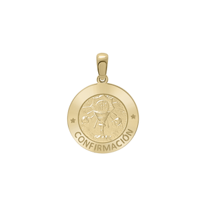 14K Gold Round Confirmación Medallion (1/2 inch - 1 inch)