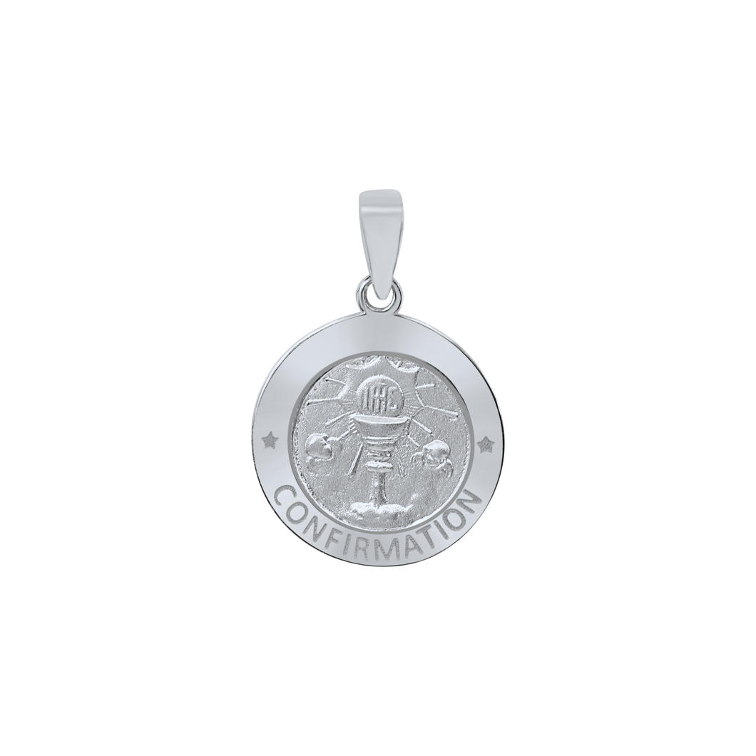 Sterling Silver Round Confirmation with Chalice Medallion (1/2 inch - 1 inch)