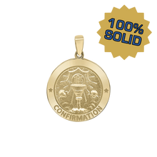 Load image into Gallery viewer, 14K Gold Round Confirmation with Chalice Medallion (1/2 inch - 1 inch)
