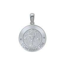 Load image into Gallery viewer, Sterling Silver Round Confirmación Medallion (5/8 inch - 3/4 inch)
