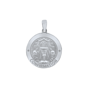 Sterling Silver Round Confirmation with Chalice Medallion (1/2 inch - 1 inch)