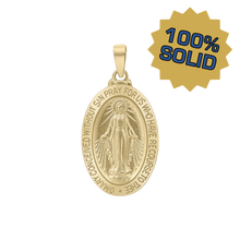 Load image into Gallery viewer, 14K Gold Oval Miraculous Medallion (7/8 inch)
