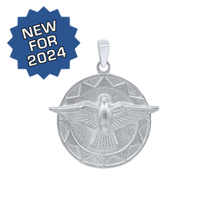 Sterling Silver Round Holy Spirit with No Words Medallion (7/8 inch)