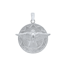 Load image into Gallery viewer, Sterling Silver Round Holy Spirit with No Words Medallion (7/8 inch)
