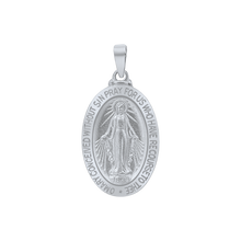 Load image into Gallery viewer, Sterling Silver Oval Miraculous Medallion (7/8 inch)
