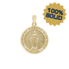 14K Gold Round Miraculous Medallion (3/4 inch)