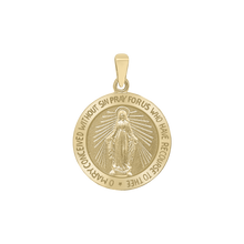 Load image into Gallery viewer, 14K Gold Round Miraculous Medallion (1/2 inch - 1 1/4 inch)
