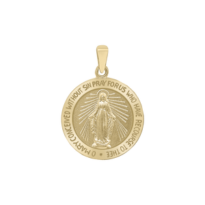 14K Gold Round Miraculous Medallion (1/2 inch - 1 1/4 inch)