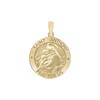 14K Gold Round Saint Anthony Medallion (3/4 inch)