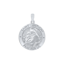 Load image into Gallery viewer, Sterling Silver Round Saint Anthony Medallion (5/8 inch - 1 inch)
