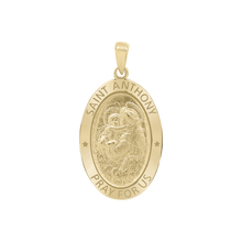 Load image into Gallery viewer, 14K Gold Oval Saint Anthony Medallion (3/4 inch - 7/8 inch)
