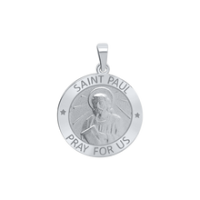 Load image into Gallery viewer, Sterling Silver Round Saint Paul Medallion (5/8 inch - 1 inch)
