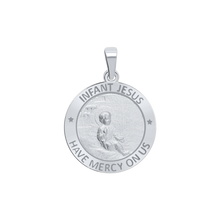 Load image into Gallery viewer, Sterling Silver Round Infant Jesus Medallion (3/4 inch)
