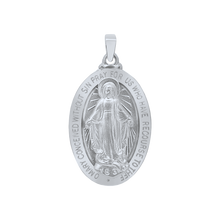Load image into Gallery viewer, Sterling Silver 3D Oval Miraculous Framed Medallion (7/8 inch - 1 3/8 inch)

