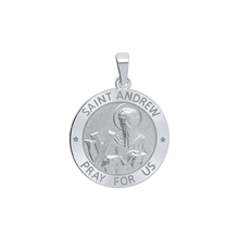 Load image into Gallery viewer, Sterling Silver Round Saint Andrew Medallion (5/8 inch - 3/4 inch)
