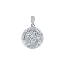 Load image into Gallery viewer, Sterling Silver Round Saint Matthew Medallion (5/8 inch - 1 inch)
