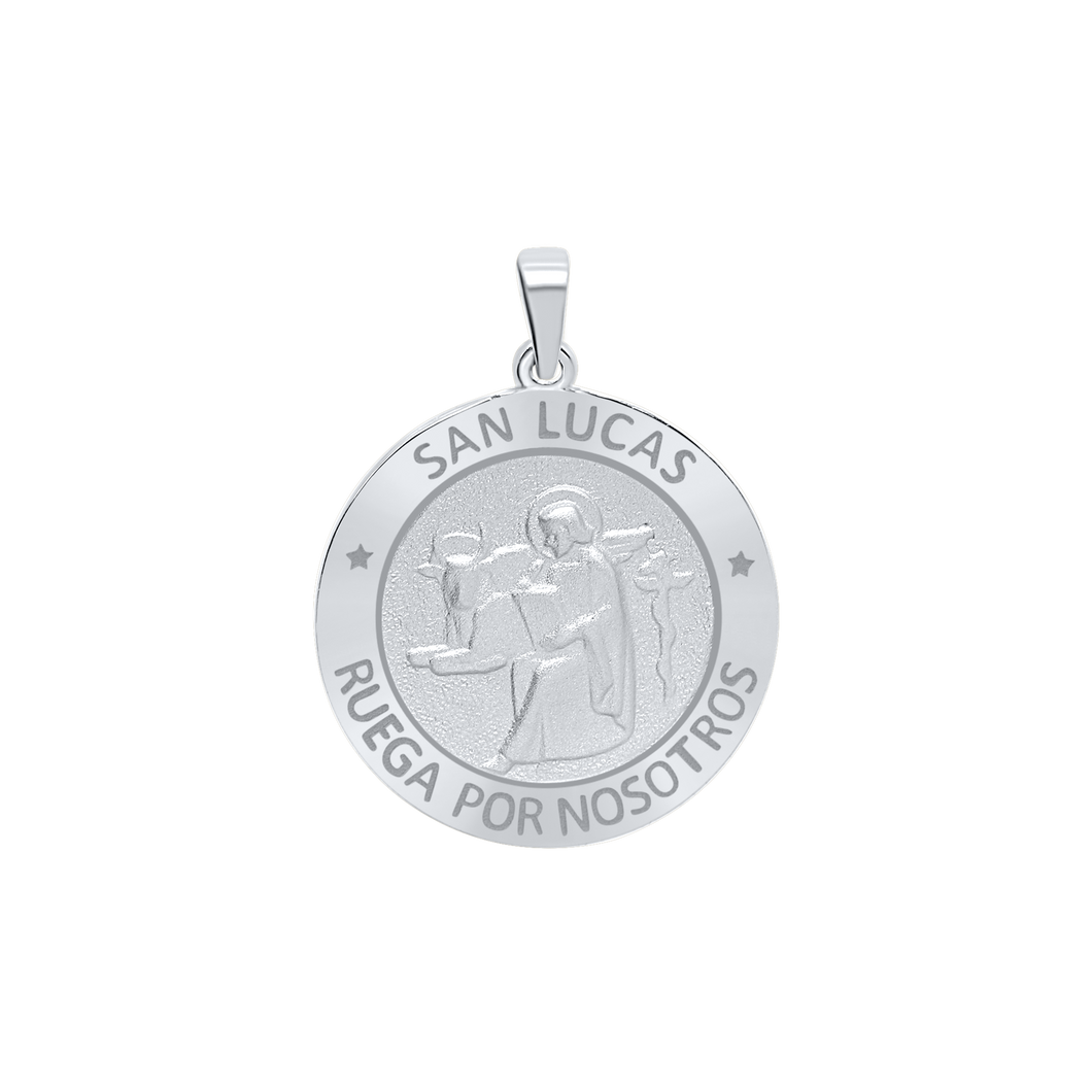 Sterling Silver Round San Lucas Medallion (3/4 inch)