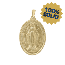 Load image into Gallery viewer, 14K Gold 3D Oval Miraculous Framed Medallion (7/8 inch - 1 3/8 inch)
