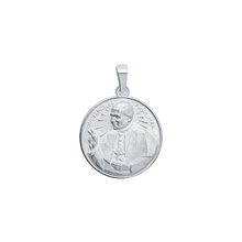 Load image into Gallery viewer, Sterling Silver Round Pope John Paul Medallion (5/8 inch - 1 inch)
