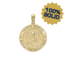 Load image into Gallery viewer, 14K Gold Round Santo Tomás Medallion (3/4 inch)
