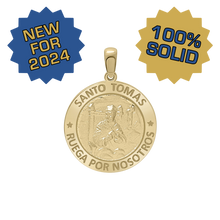 Load image into Gallery viewer, 14K Gold Round Santo Tomás Medallion (3/4 inch)
