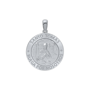 Sterling Silver Round Santo Tomás Medallion (3/4 inch)