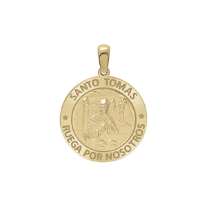 14K Gold Round Santo Tomás Medallion (3/4 inch)