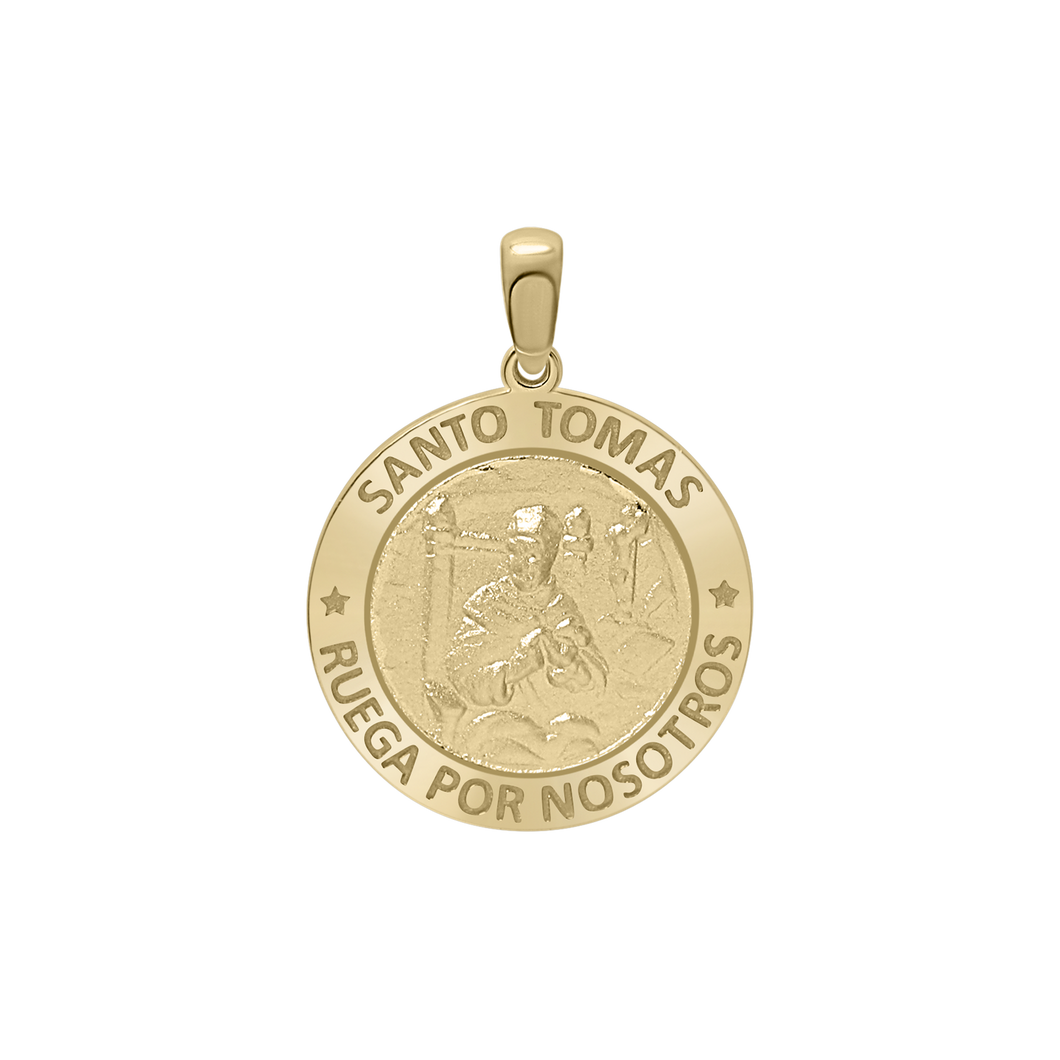 14K Gold Round Santo Tomás Medallion (3/4 inch)