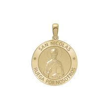 Load image into Gallery viewer, 14K Gold Round San Nicolás Medallion (3/4 inch)

