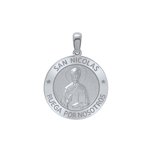 Load image into Gallery viewer, Sterling Silver Round San Nicolás Medallion (3/4 inch)
