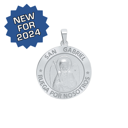 Sterling Silver Round San Gabriel Medallion (3/4 inch)