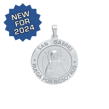Load image into Gallery viewer, Sterling Silver Round San Gabriel Medallion (3/4 inch)

