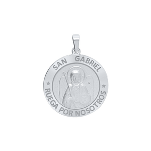 Sterling Silver Round San Gabriel Medallion (3/4 inch)