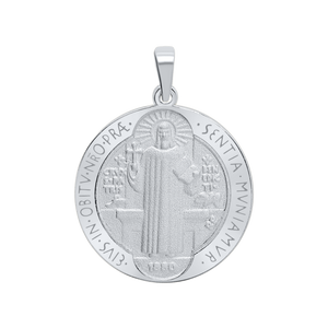 Sterling Silver Round Pope Benedict Medallion (1 inch)